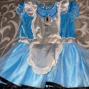 Alice in wonder land Halloween costume size 12-18 months with tights and hairbow